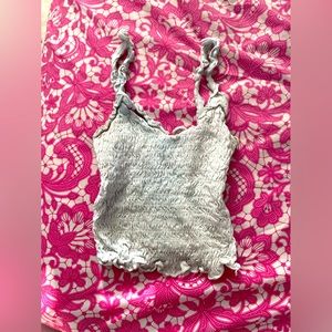 XS White Ribbed Stretchy Top